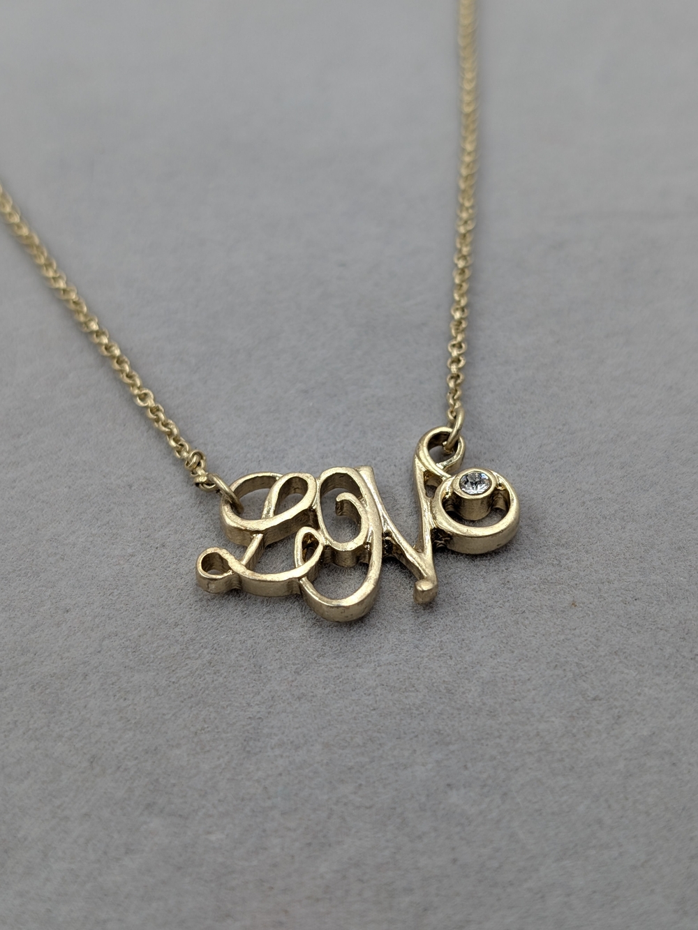 Lia Sophia Enamored Gold Tone LOVE Crystal Necklace | M288